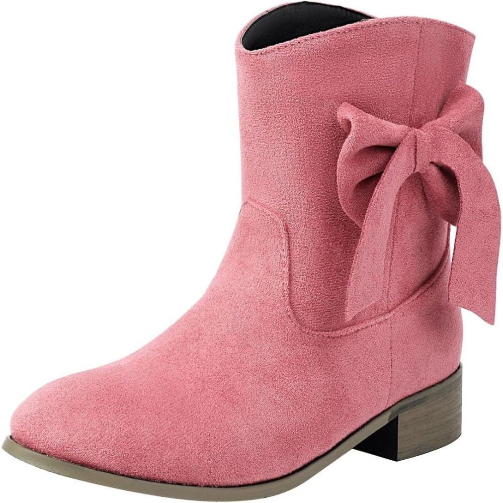 image:imageGenerisch Chelsea Bottines classiques pour femme Bottes courtes antidrapantes Bottes dhiver Chaussures de loisirs Bottines basses Bottes mimollets Bottines courtes AutomneRose