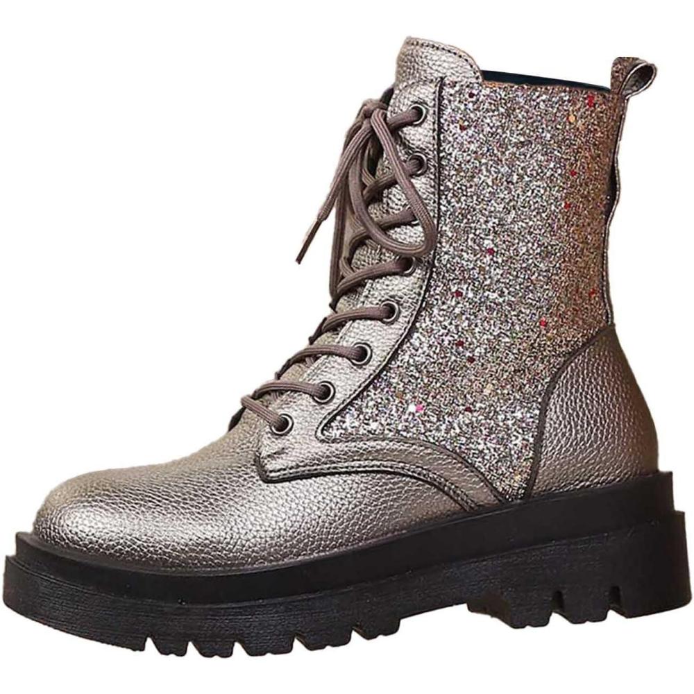 image:imageGnrique Bottines pour femmes mimollet la mode et confortables lacets talons bas et semelles paisses chaussures dcontractesGris