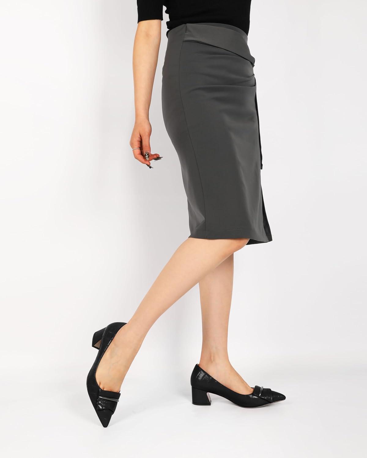 image:imageEDEFS Escarpins Femme Talon Bloc Bout Pointu Talon Moyen 5 cm lgants pour Mariage Fte et Tenue de SoireCrocodile Noir