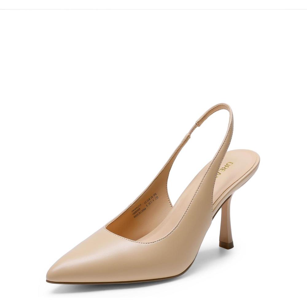 image:imageDREAM PAIRS Escarpins talons aiguilles pour femme avec bride arrire et bout pointu ferm robe de marie lgante pour mariage fte sexyPu