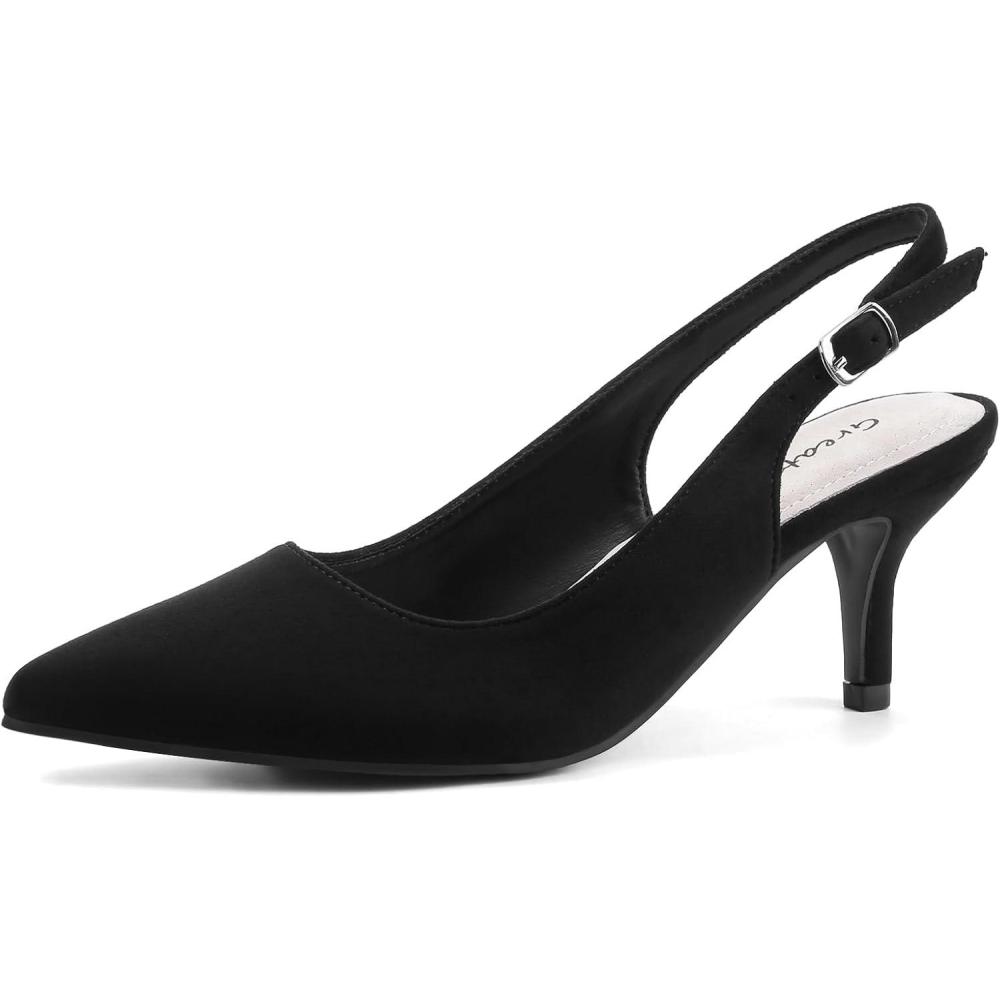 image:imageGreatonu Escarpins Talons pour Femme avec Bout Pointu et Bride arrireNoir