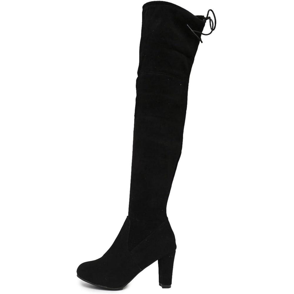 image:imageENEN Santiag Femme Cuir Western Taille 3543 Santiag Femme Gros Mollet Bottes Cowboy Talon Haut avec Fermeture clair Bottes Western Country pour Trekking3128 Noir