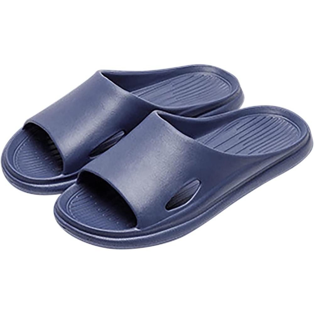 image:imagePantoufles Claquettes Femmes Hommes t Sandales De Douche Douces Et Confortables Pantoufles De Douche Schage Rapide Intrieur Slides UnisexeA1 Bleu Marine