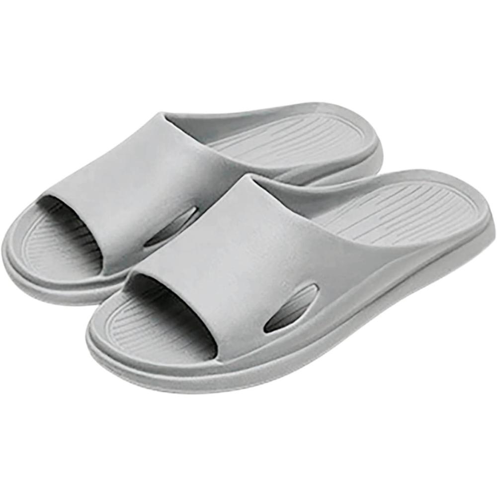image:imagePantoufles Claquettes Femmes Hommes t Sandales De Douche Douces Et Confortables Pantoufles De Douche Schage Rapide Intrieur Slides UnisexeA1 Gris