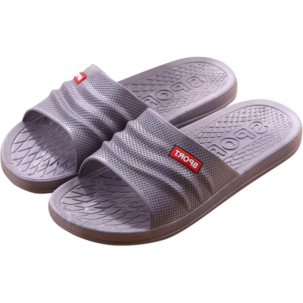 image:imagePantoufles de Douche Hommes Femme t Sandales Confortable Maison Chaussons Bain Antidrapant Claquette Piscine Plage Claquettes Sliders Ultra Doux Antidrapante Intrieur Slides EtA3 Grise