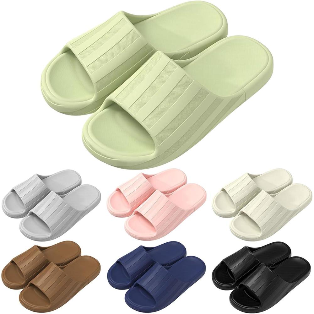 image:imagePantoufles de Douche Hommes Femme t Sandales Confortable Maison Chaussons Bain Antidrapant Claquette Piscine Plage Claquettes Sliders Ultra Doux Antidrapante Intrieur Slides EtA5 Vert