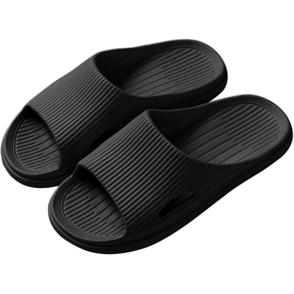 image:imagePantoufles de Douche Hommes Femme t Sandales Confortable Maison Chaussons Bain Antidrapant Claquette Piscine Plage Claquettes Sliders Ultra Doux Antidrapante Intrieur Slides EtA2 Noir