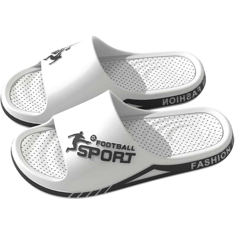 image:imageSlippers pour Femme Claquette Hommes Sandales Piscine Trs Douces Antidrapante Slides Cloud Soft Claquettes Pantoufles extrieuresBlanc