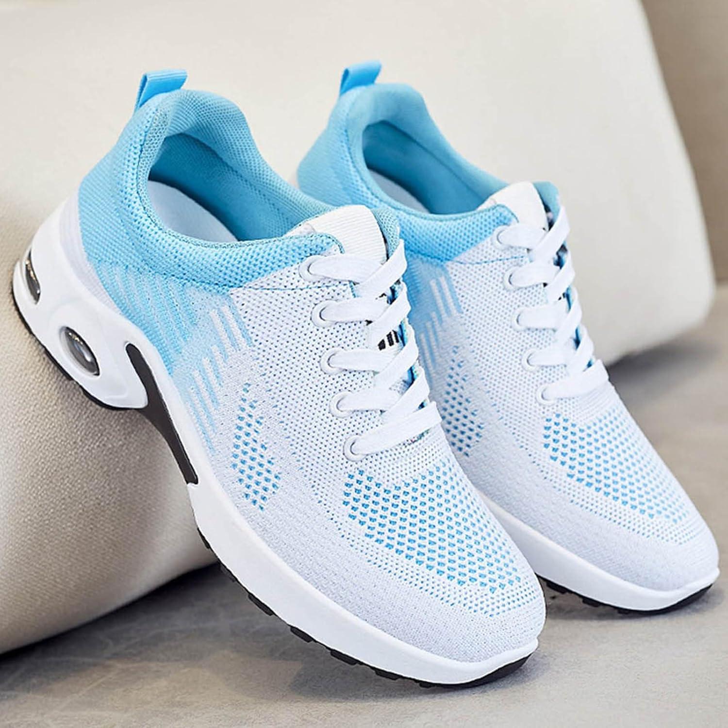 image:imageBasket De Marche Femme Infirmiere Baskets orthopdiques Chaussures de Marche avec Soutien de la vote Plantaire dcontractes en Maille Respirante avec Coussin dair03a03 Bleu
