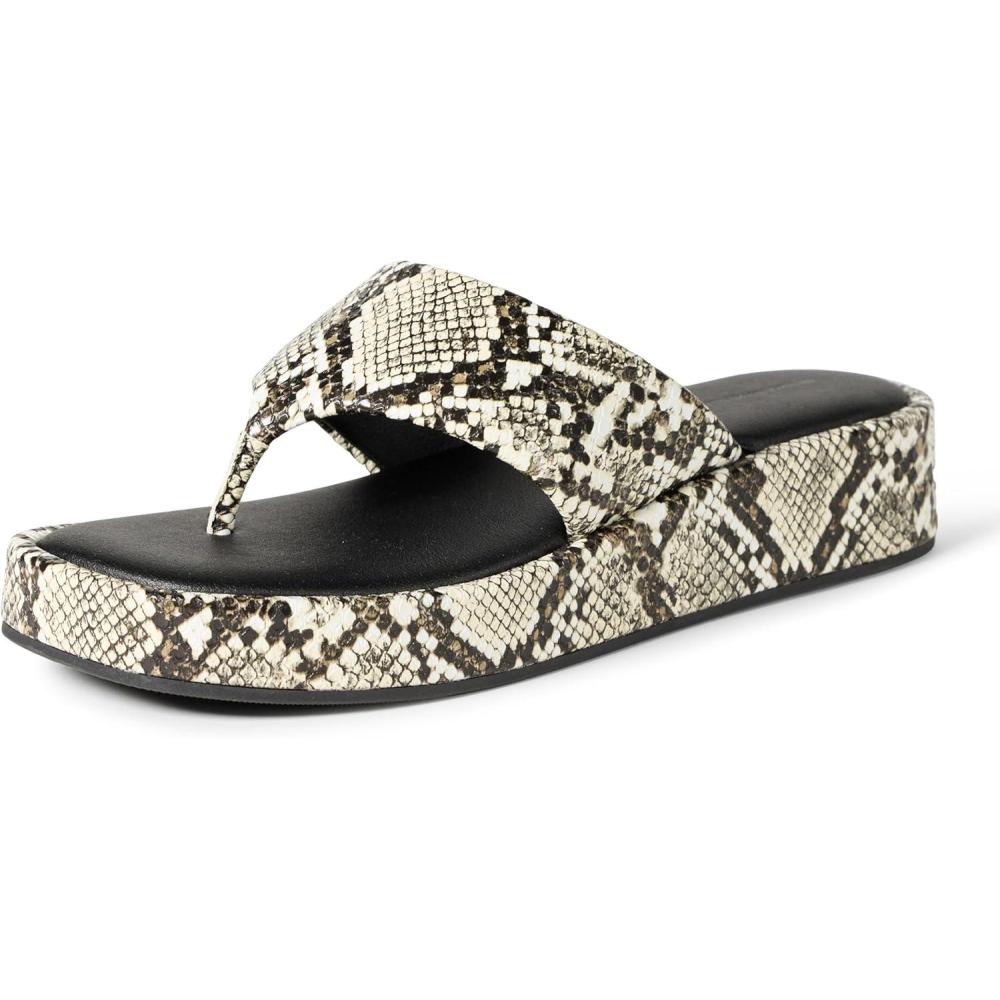 image:imageAmazon Essentials Femme Tongs PlatesFausse Peau de Serpent Grise
