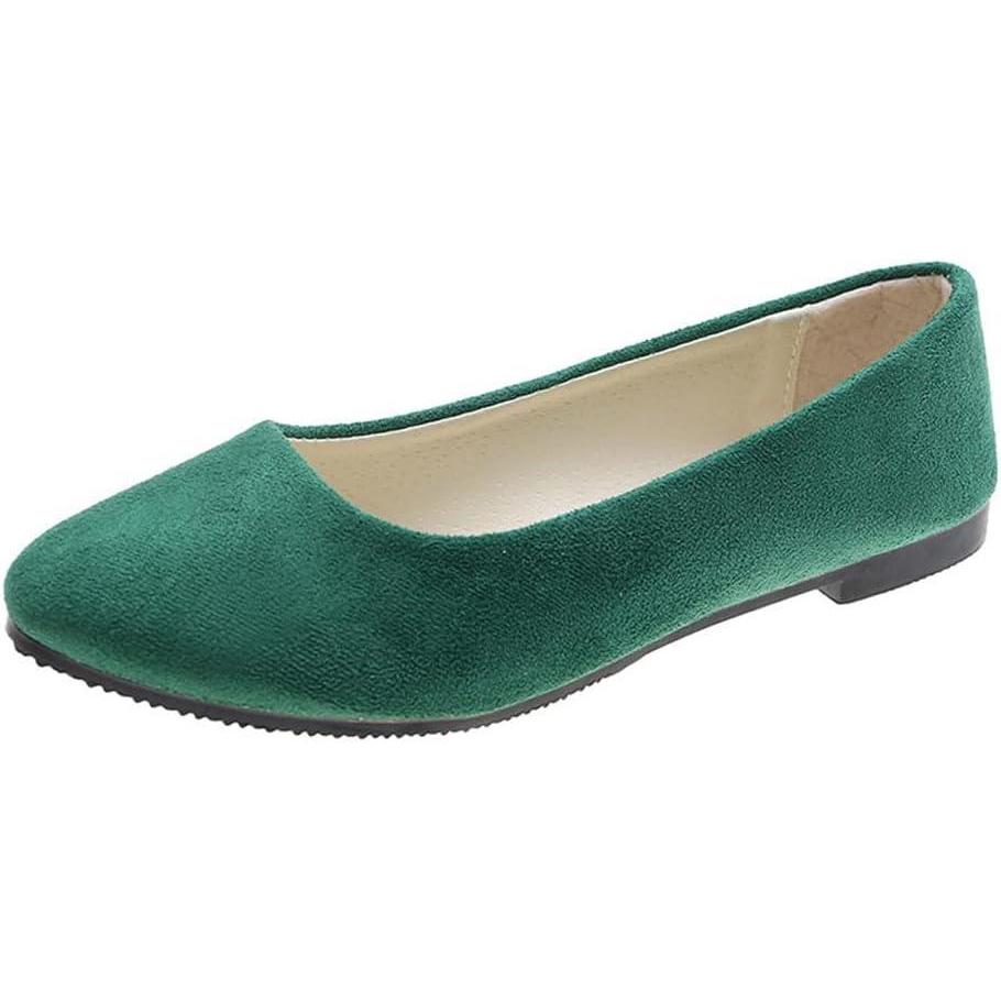 image:imageBallerines Classiques pour Femmes Ballerines Fashion Flats pour Femme Bout Ferm Appartements Confortable Ballerines Femme Chaussures Plates Ballerines Bout PointuA Vert