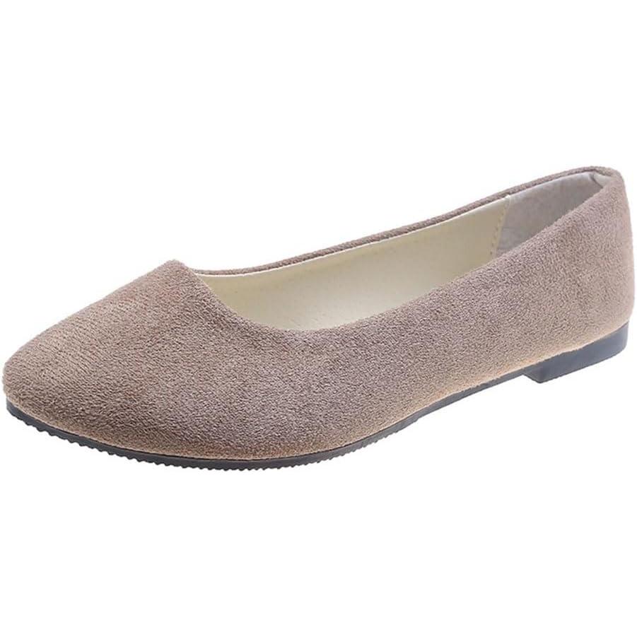 image:imageBallerines Classiques pour Femmes Ballerines Fashion Flats pour Femme Bout Ferm Appartements Confortable Ballerines Femme Chaussures Plates Ballerines Bout PointuA Abricot
