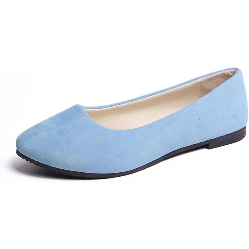 image:imageBallerines Classiques pour Femmes Ballerines Fashion Flats pour Femme Bout Ferm Appartements Confortable Ballerines Femme Chaussures Plates Ballerines Bout PointuA Bleu Clair