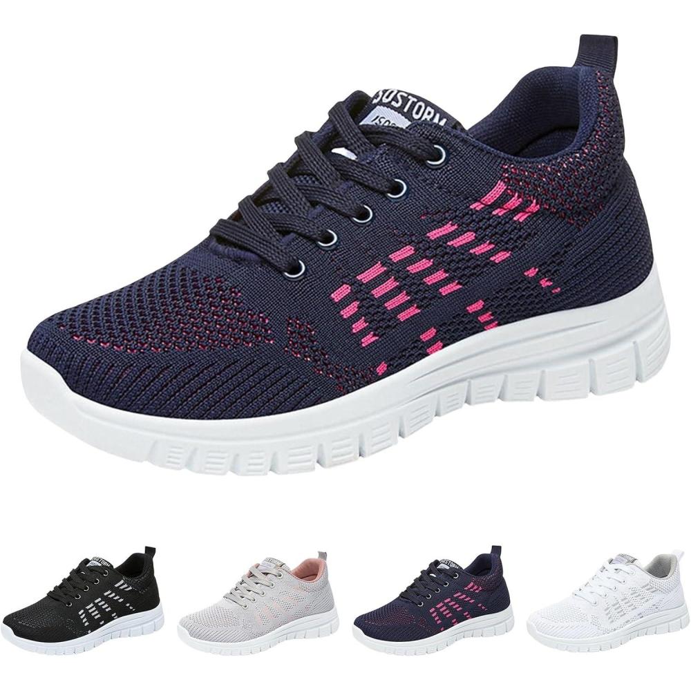 image:imageBaskets enfiler pour femme Confortables Pour hallux valgus Lgres Soutien de la vote plantaire Respirantes Chaussures de marche Loisirs Pieds larges Semelle soupleBleu