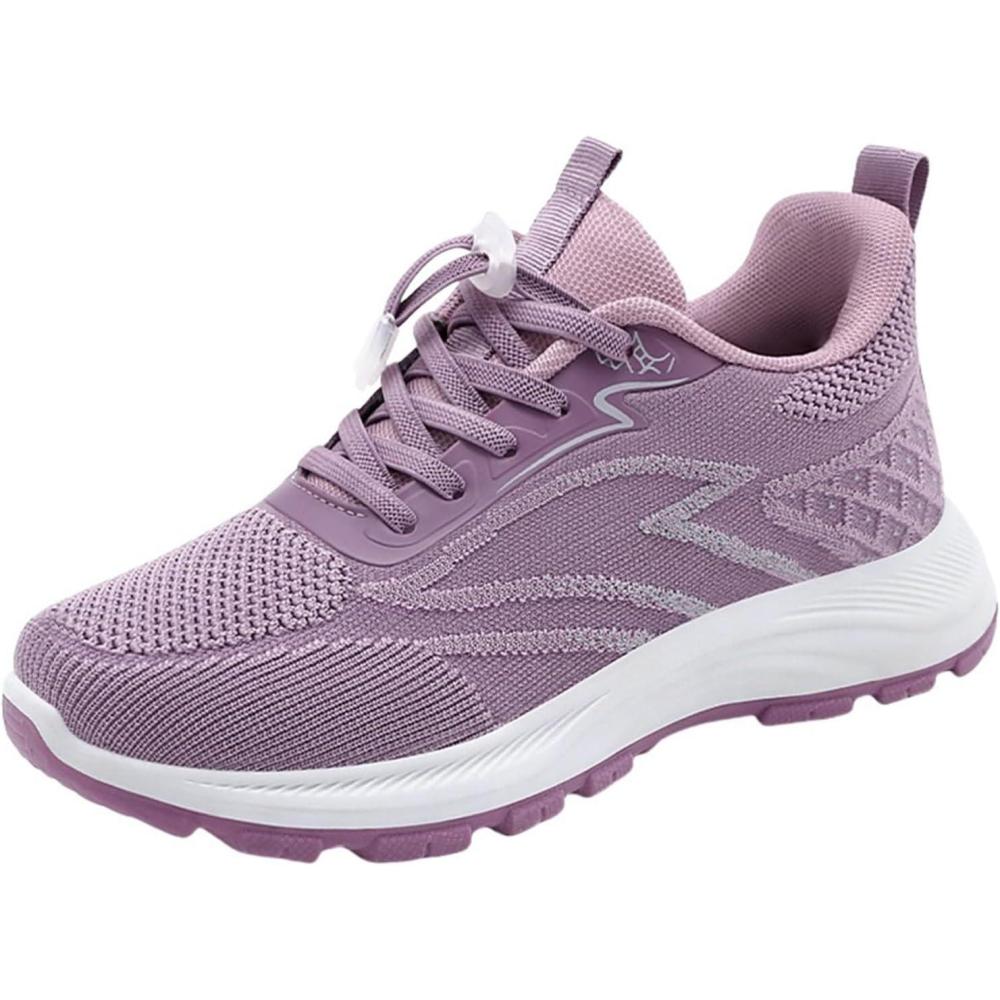 image:imageBaskets pour femme Antidrapantes Chaussures basses lacets Chaussures de sport orthopdiques Chaussures de marche respirantes Bout rond Chaussures de sant Chaussures de randonneViolet Clair