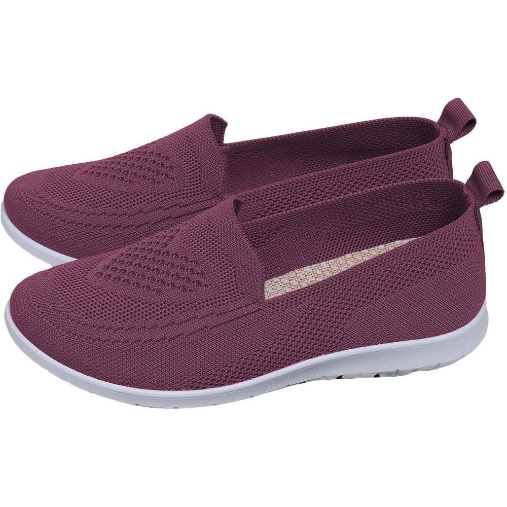 image:imageChaussures Orthopdiques pour Femme sans Lacets Orthopdique Baskets Respirant Maille Marche Sneakers Lgres Antidrapantes Tennis Basquettes Dcontractes Soulagement des Pieds ChaussureA16 Purple