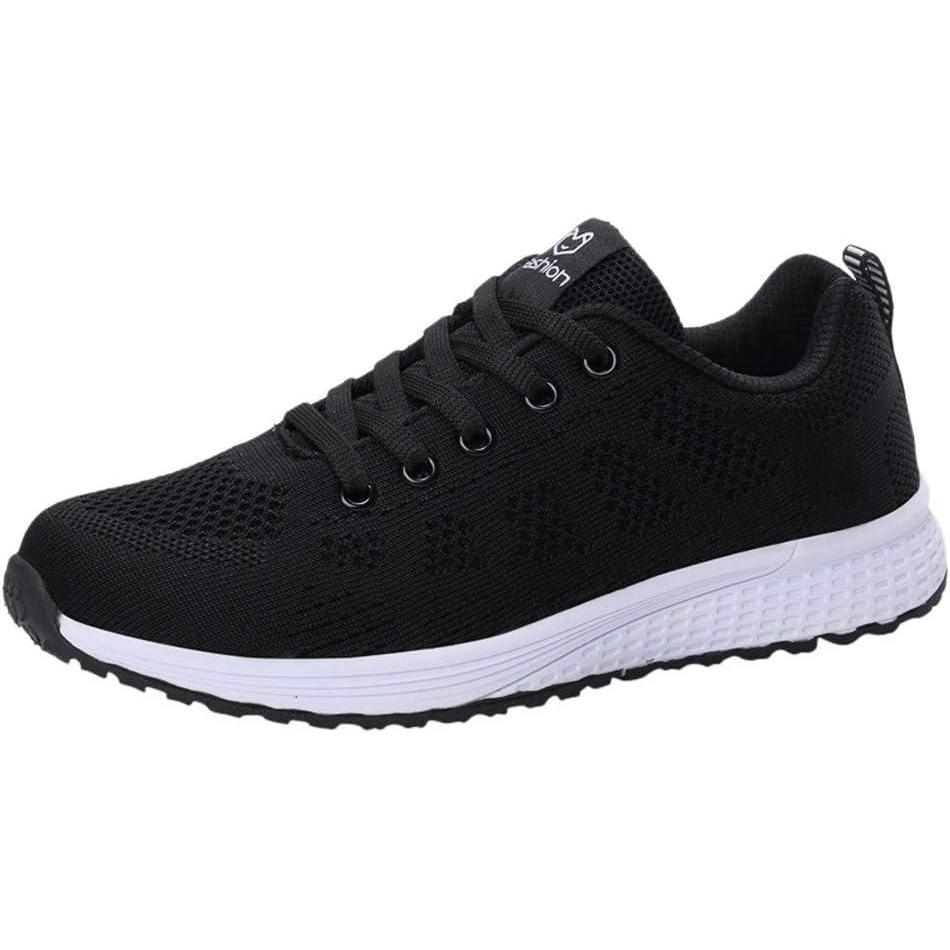 image:imageFemme Chaussures de Running pour Course Sports Fitness Respirant Mesh Chaussures de Sport Gym Fitness Baskets Athltiques Jogging Sneakers Chaussures de Sport pour Femme CompensesNoir