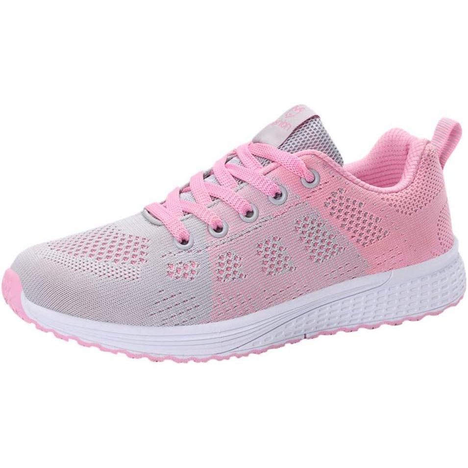 image:imageFemme Chaussures de Running pour Course Sports Fitness Respirant Mesh Chaussures de Sport Gym Fitness Baskets Athltiques Jogging Sneakers Chaussures de Sport pour Femme CompensesGris