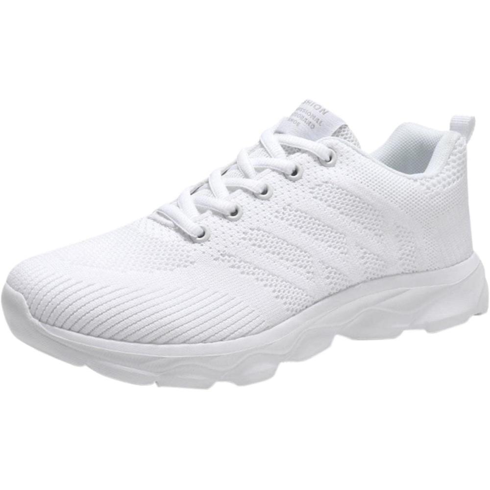 image:imageFemme Chaussures de Running pour Course Sports Fitness Respirant Mesh Gym Outdoor Trail Jogging Walking Tennis Baskets athltique SneakersA02 Blanc