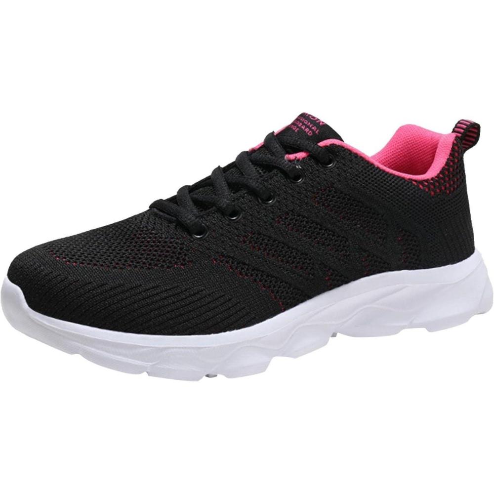 image:imageFemme Chaussures de Running pour Course Sports Fitness Respirant Mesh Gym Outdoor Trail Jogging Walking Tennis Baskets athltique SneakersA02 Rouge