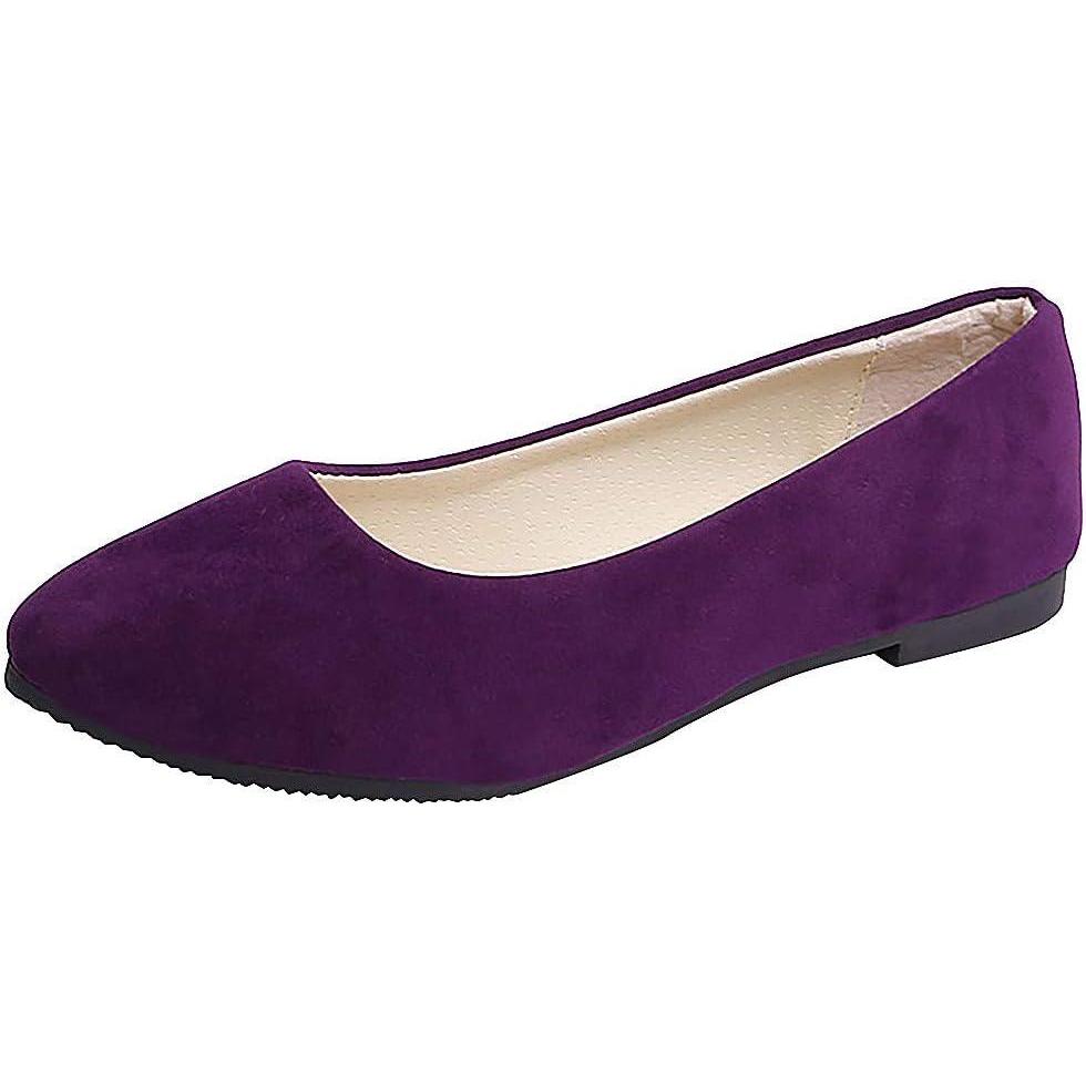 image:imageGnrique Chaussure Femme Confortable Sport Mariage Ballerine Confortable Pied Large Souples Securite Sensibles Ballerines Petit Talon t Compenses Orthopdique Chaussures Plates pour ElegantePurple