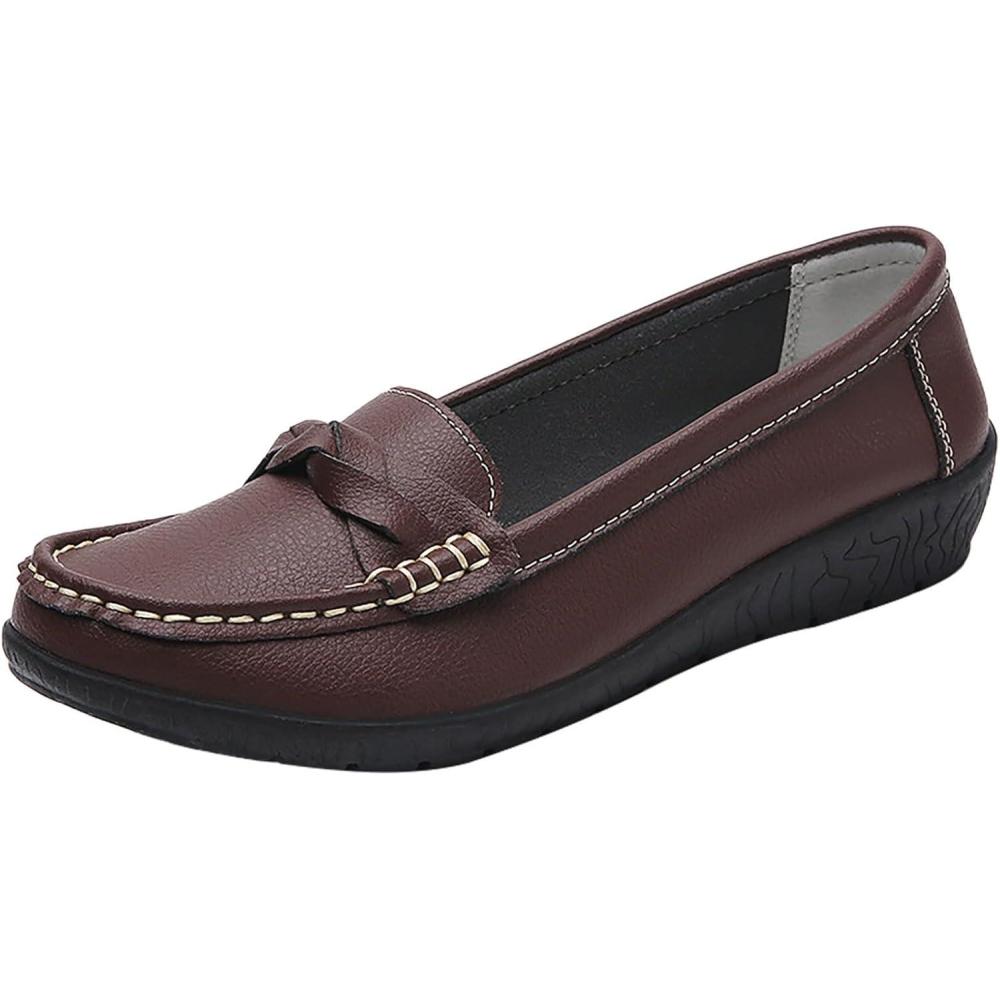image:imageGnrique Chaussures OrthopDiques Femme T Chaussures orthopdiques Souples pour Femmes Respirantes et tisses de Marche Enfiler en Soutien de la vote Plantaire Baskets Enfiler pour LesBrun