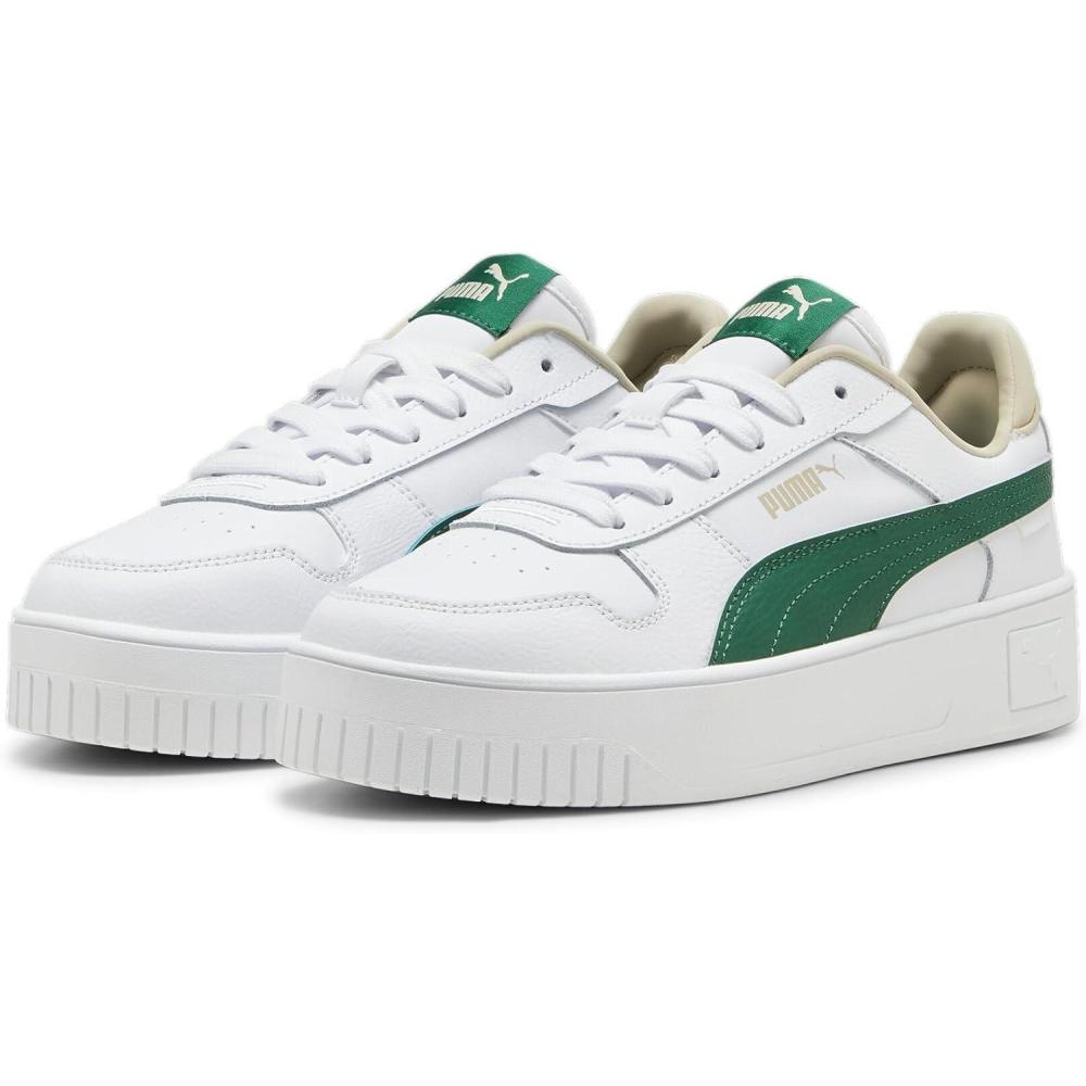 image:imagePUMA Carina Leather Adult Women SneakersMastic de Vigne Blanche Vert Beige