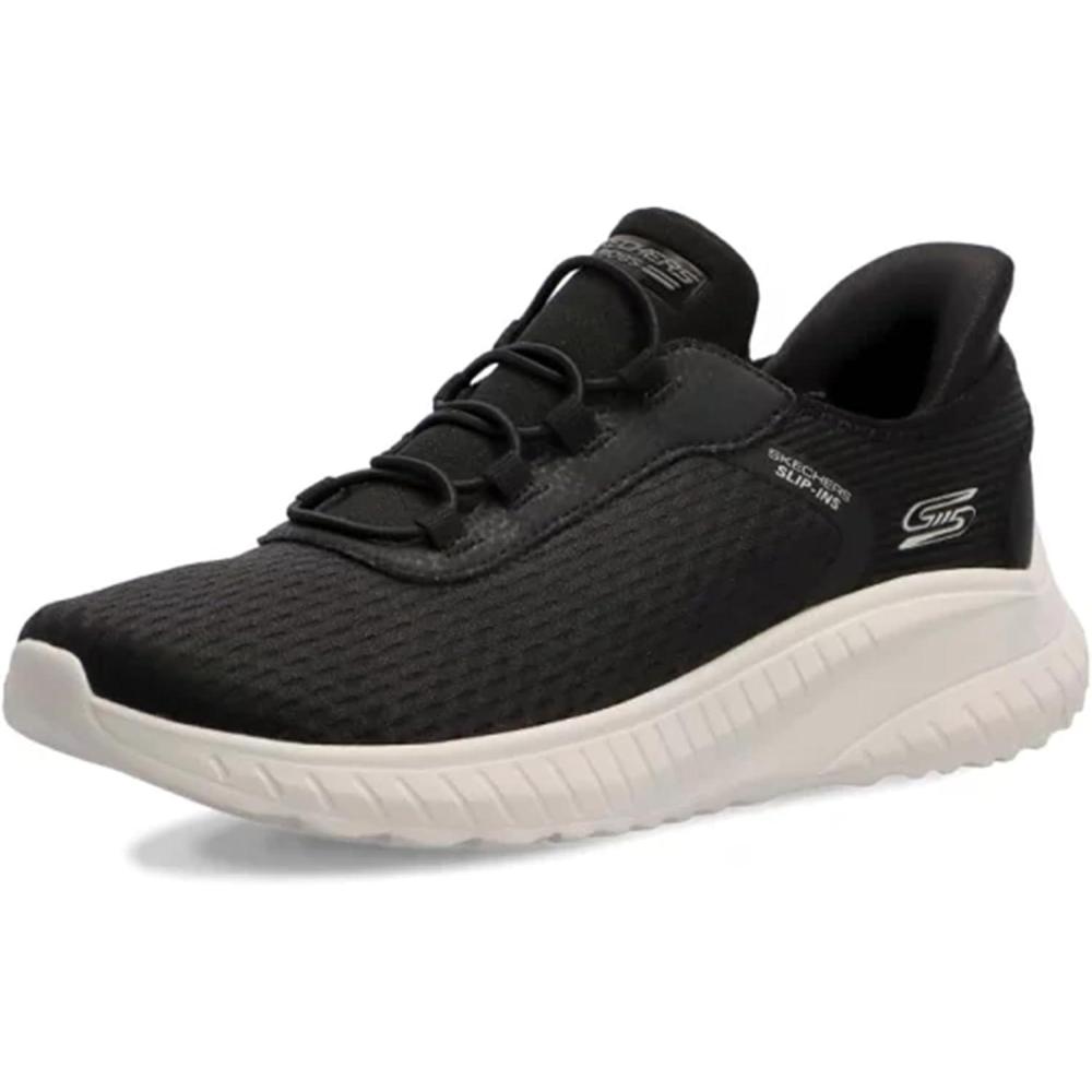 image:imageSkechers Hands Free Slipins Skechers Bobs Squad Chaos in Color BasketFilleBlack Mesh Trim