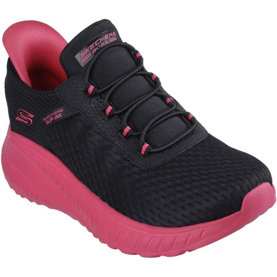image:imageSkechers Hands Free Slipins Skechers Bobs Squad Chaos in Color BasketFilleNoir Rose Vif