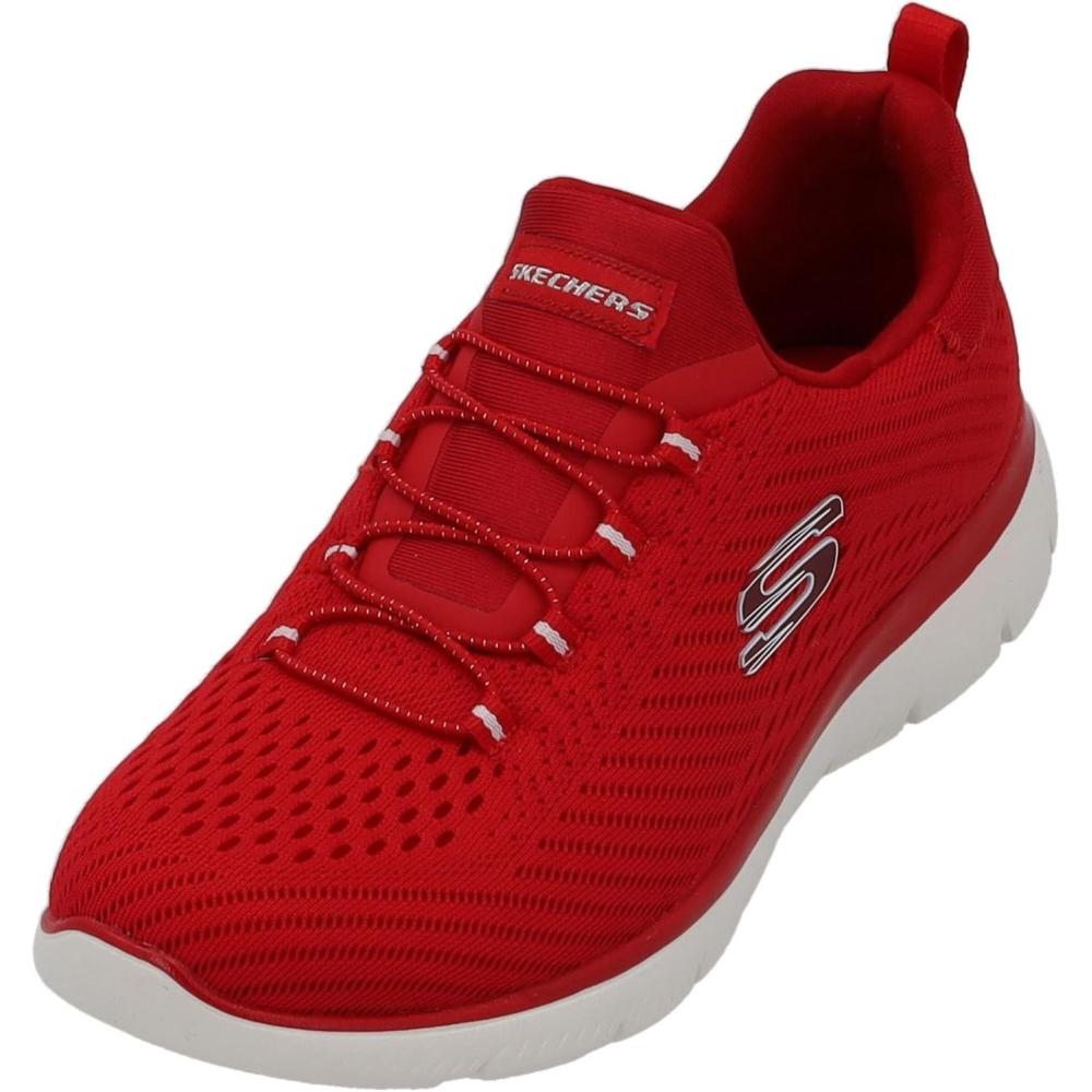 image:imageSkechers Summits Fast Attraction BasketsFilleBordure Blanche en Maille Rouge
