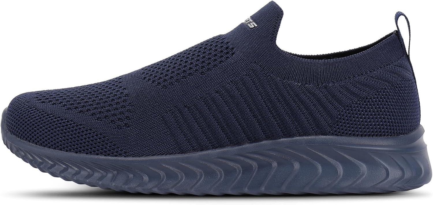 image:imageSTQ Basket Femme Chaussures de Sport sans Lancts Confortable Chic Respirantes Mode de Ville Marche Slip on Fitness Tennis Travail Lgres Enfiler Running Outdoor Gym Jogging Course Basquette SneakersBleu Noir