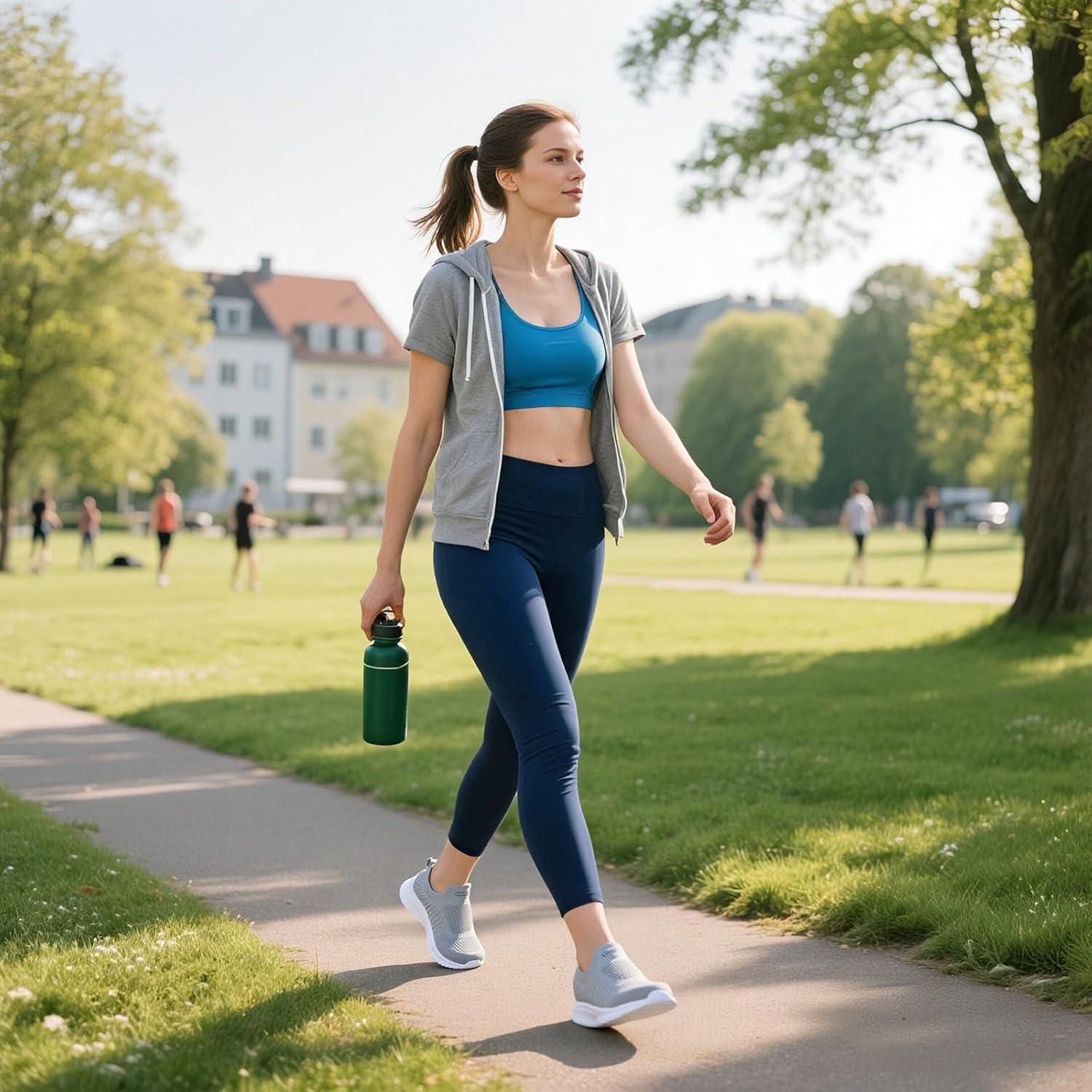 image:imageSTQ Basket Femme Chaussures de Sport sans Lancts Confortable Chic Respirantes Mode de Ville Marche Slip on Fitness Tennis Travail Lgres Enfiler Running Outdoor Gym Jogging Course Basquette SneakersGris