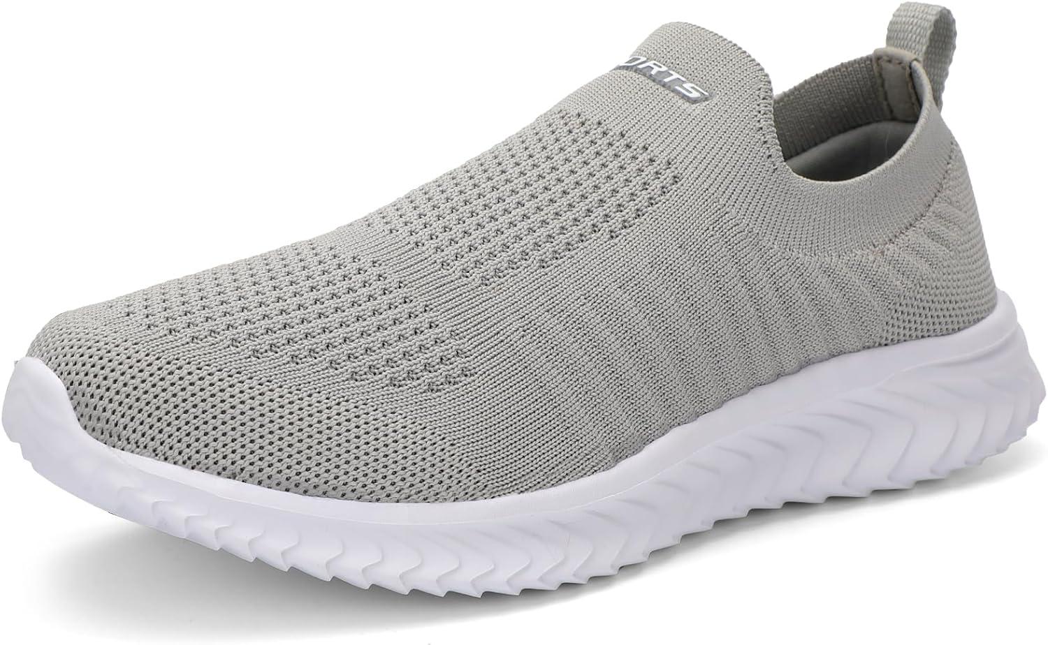 image:imageSTQ Basket Femme Chaussures de Sport sans Lancts Confortable Chic Respirantes Mode de Ville Marche Slip on Fitness Tennis Travail Lgres Enfiler Running Outdoor Gym Jogging Course Basquette SneakersGris