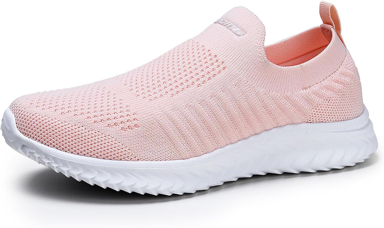 image:imageSTQ Basket Femme Chaussures de Sport sans Lancts Confortable Chic Respirantes Mode de Ville Marche Slip on Fitness Tennis Travail Lgres Enfiler Running Outdoor Gym Jogging Course Basquette SneakersRose