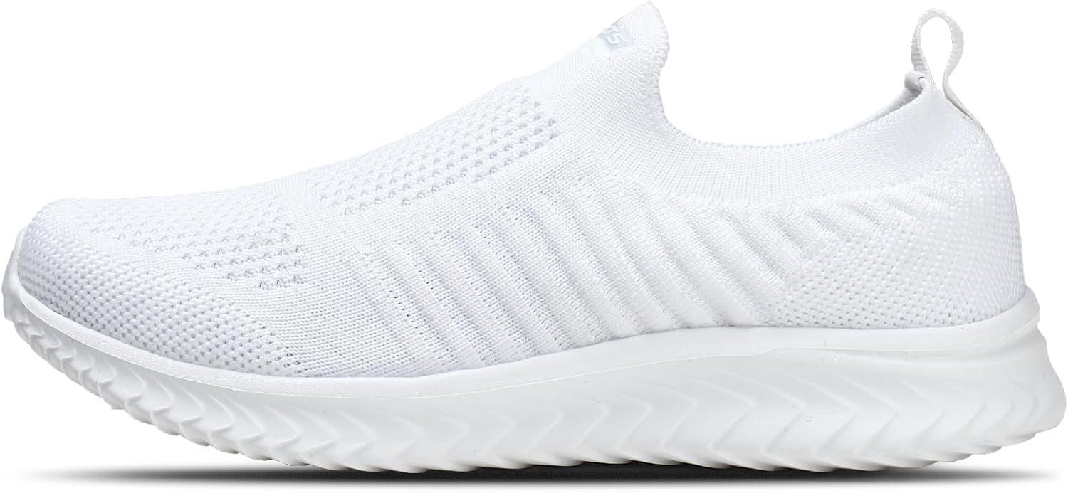 image:imageSTQ Basket Femme Chaussures de Sport sans Lancts Confortable Chic Respirantes Mode de Ville Marche Slip on Fitness Tennis Travail Lgres Enfiler Running Outdoor Gym Jogging Course Basquette SneakersBlanc