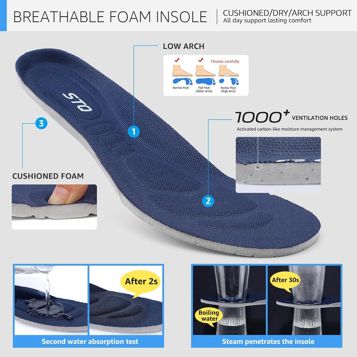 image:imageSTQ Basket Femme Chaussures de Sport sans Lancts Confortable Chic Respirantes Mode de Ville Marche Slip on Fitness Tennis Travail Lgres Enfiler Running Outdoor Gym Jogging Course Basquette SneakersBleu