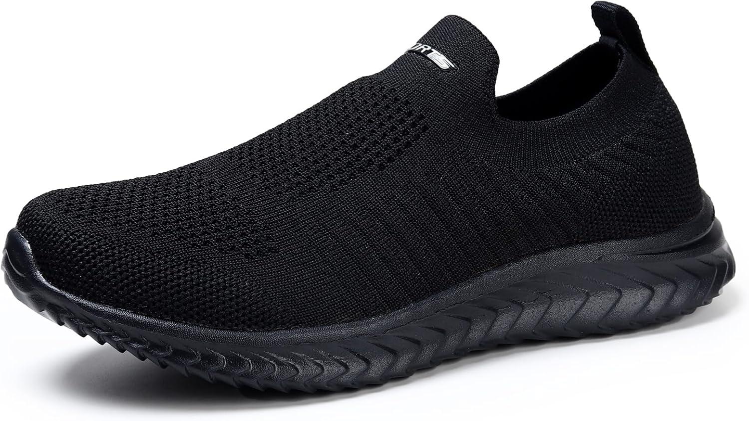 image:imageSTQ Basket Femme Chaussures de Sport sans Lancts Confortable Chic Respirantes Mode de Ville Marche Slip on Fitness Tennis Travail Lgres Enfiler Running Outdoor Gym Jogging Course Basquette SneakersNoir