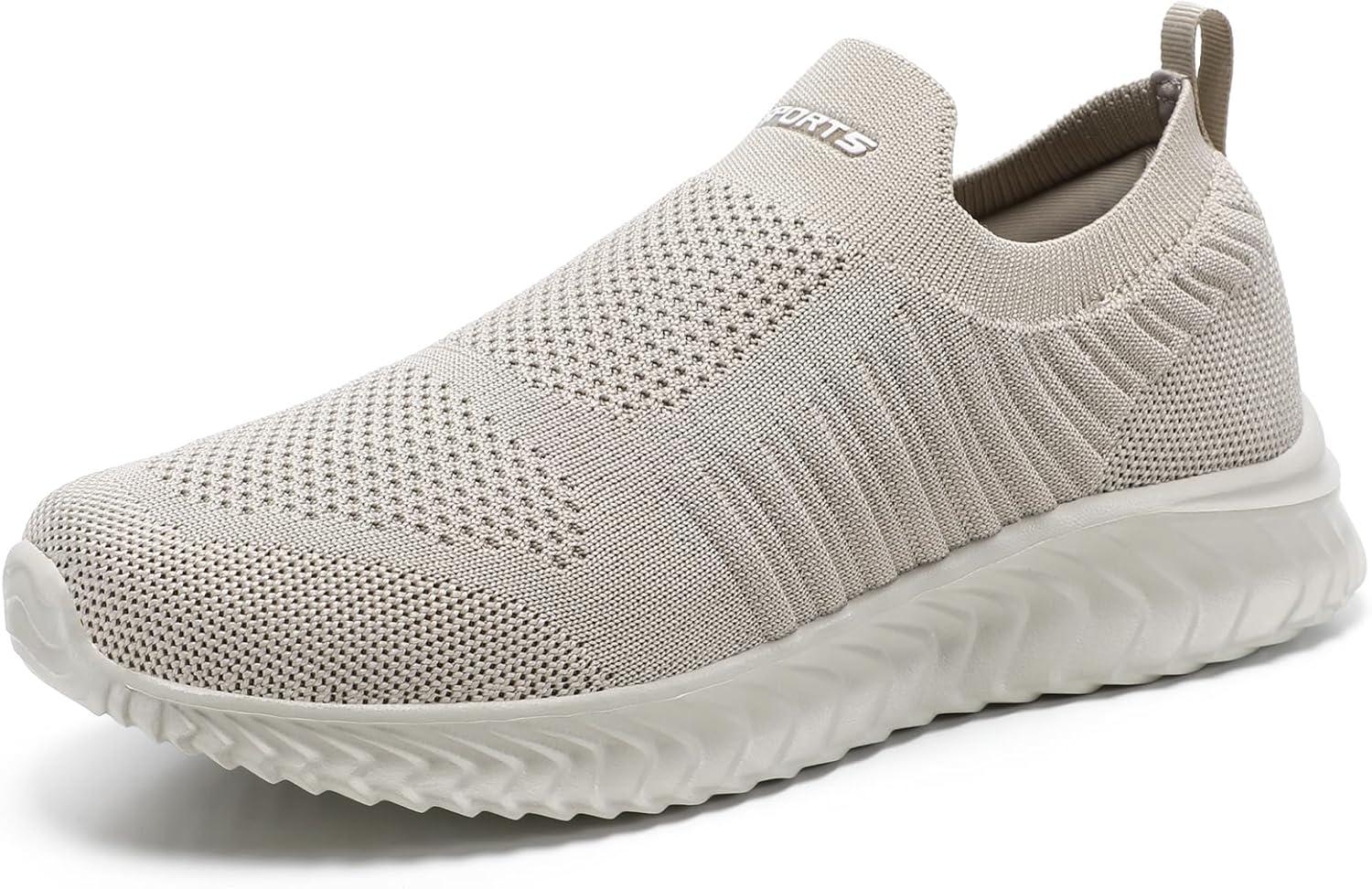 image:imageSTQ Basket Femme Chaussures de Sport sans Lancts Confortable Chic Respirantes Mode de Ville Marche Slip on Fitness Tennis Travail Lgres Enfiler Running Outdoor Gym Jogging Course Basquette SneakersMarron