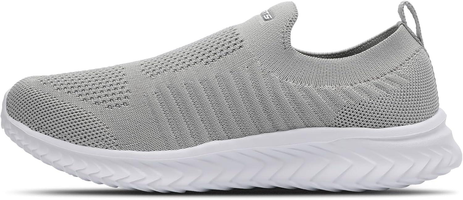 image:imageSTQ Basket Femme Chaussures de Sport sans Lancts Confortable Chic Respirantes Mode de Ville Marche Slip on Fitness Tennis Travail Lgres Enfiler Running Outdoor Gym Jogging Course Basquette SneakersGris