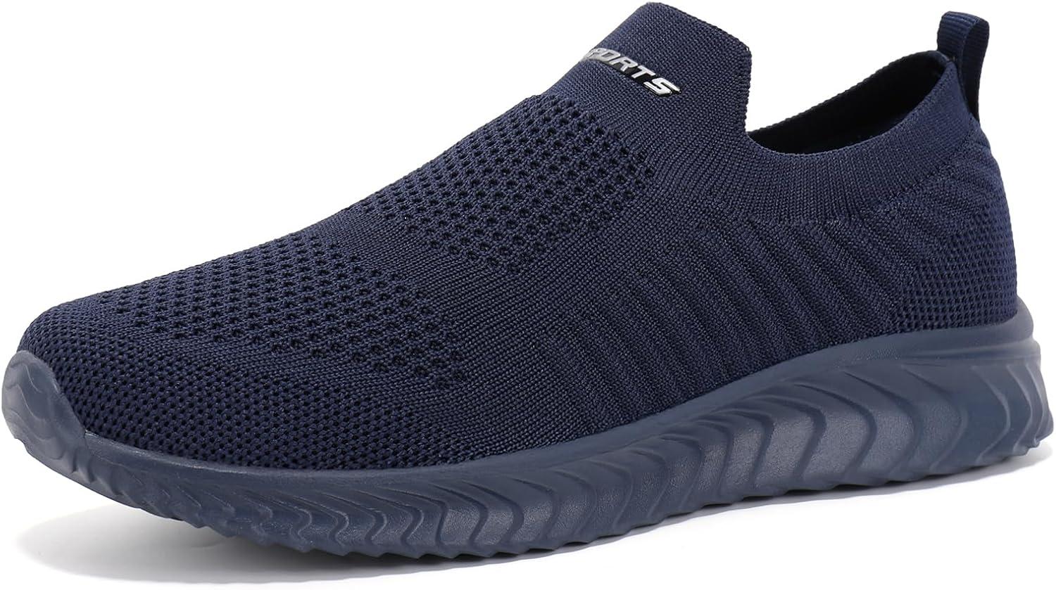 image:imageSTQ Basket Femme Chaussures de Sport sans Lancts Confortable Chic Respirantes Mode de Ville Marche Slip on Fitness Tennis Travail Lgres Enfiler Running Outdoor Gym Jogging Course Basquette SneakersBleu Noir
