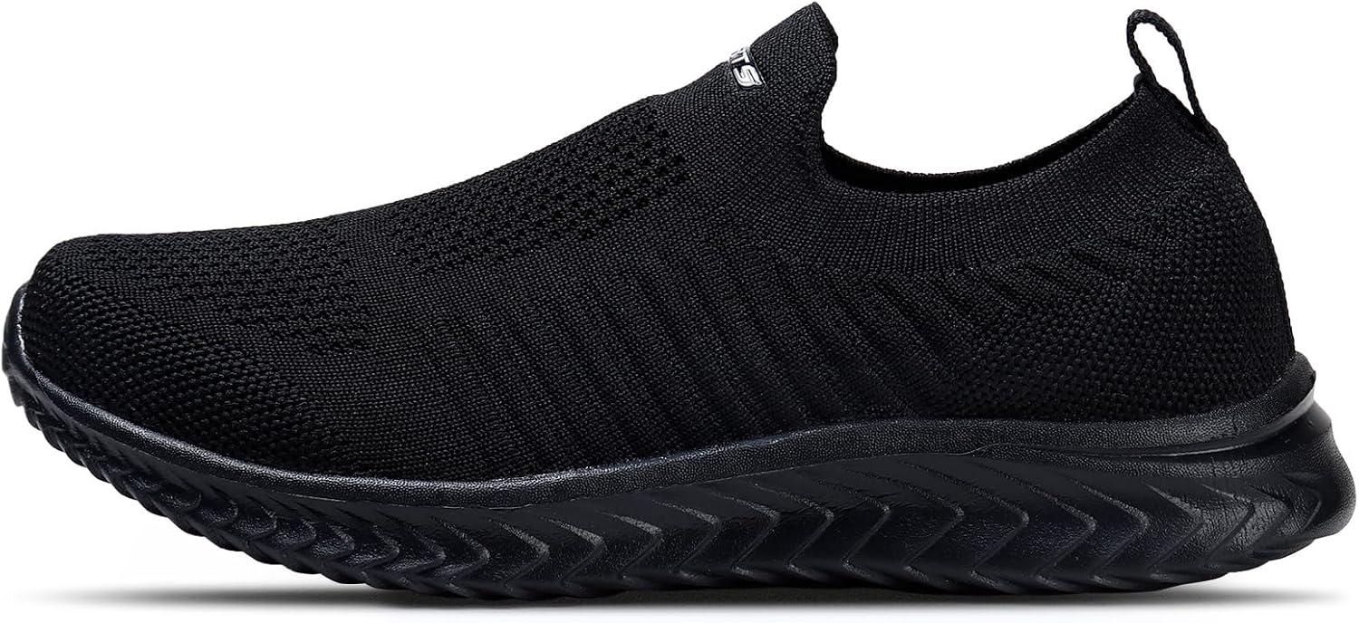 image:imageSTQ Basket Femme Chaussures de Sport sans Lancts Confortable Chic Respirantes Mode de Ville Marche Slip on Fitness Tennis Travail Lgres Enfiler Running Outdoor Gym Jogging Course Basquette SneakersNoir