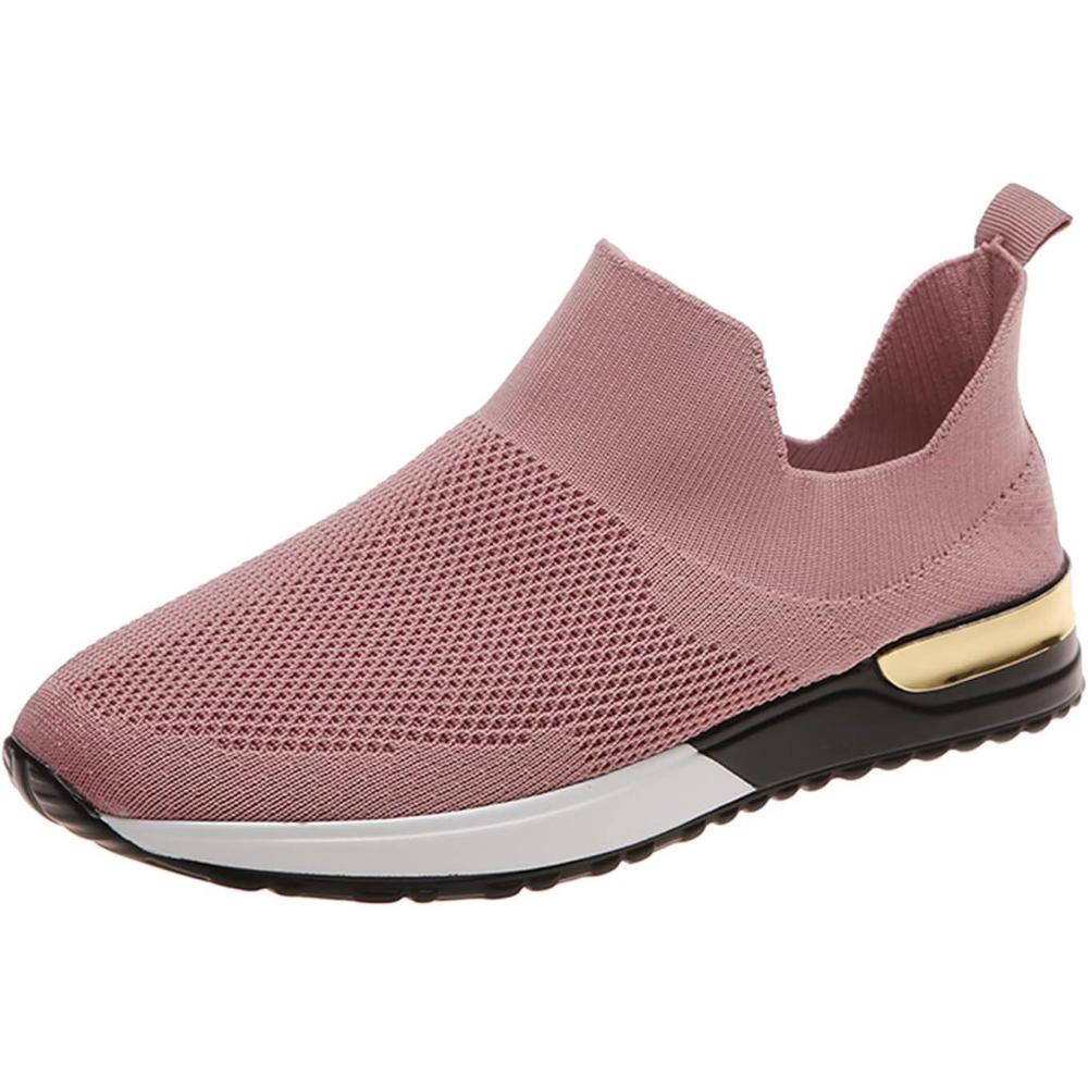 image:image2023 Baskets Compenss Pour pour femmes de grande taille pour Chaussettes en Rocking Casual Running Chaussures Sport Femme De Running Basket Chaussure De Travail Course Respirantes Sneakers4 Rose