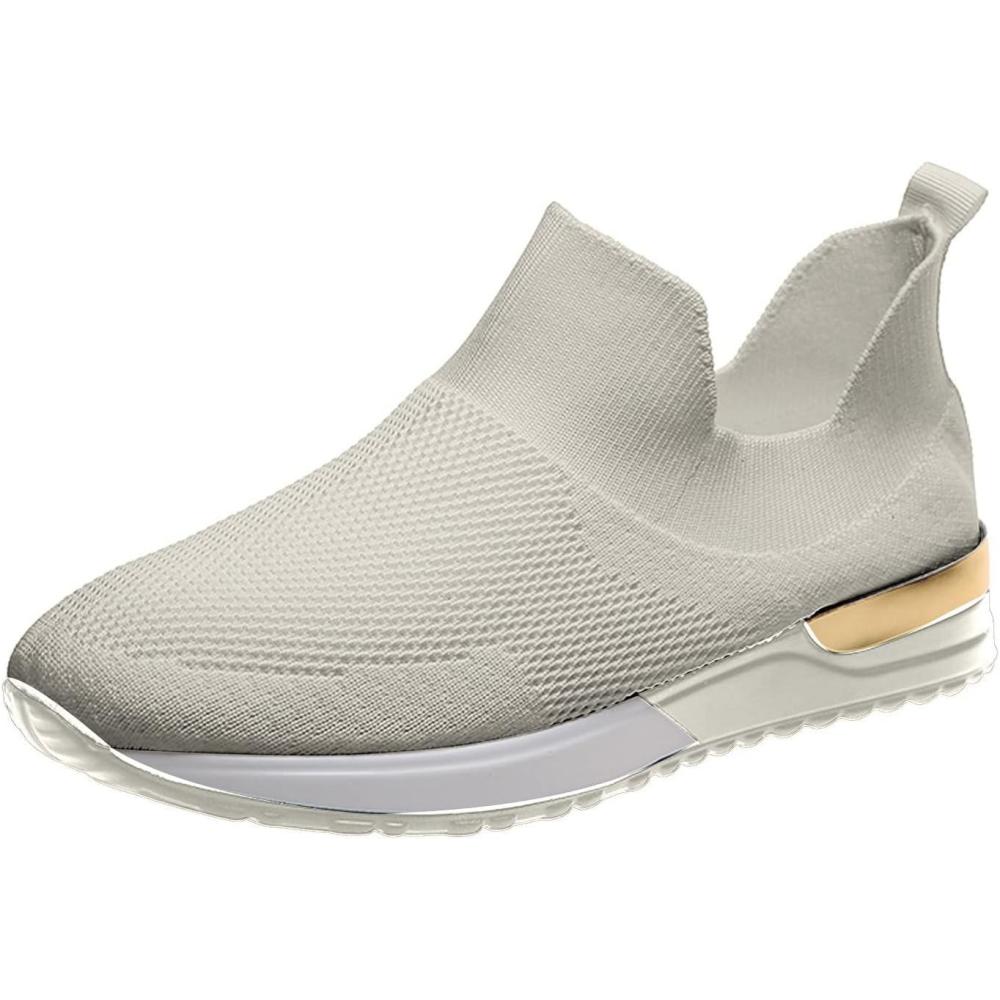 image:image2023 Baskets Compenss Pour pour femmes de grande taille pour Chaussettes en Rocking Casual Running Chaussures Sport Femme De Running Basket Chaussure De Travail Course Respirantes Sneakers1 Beige