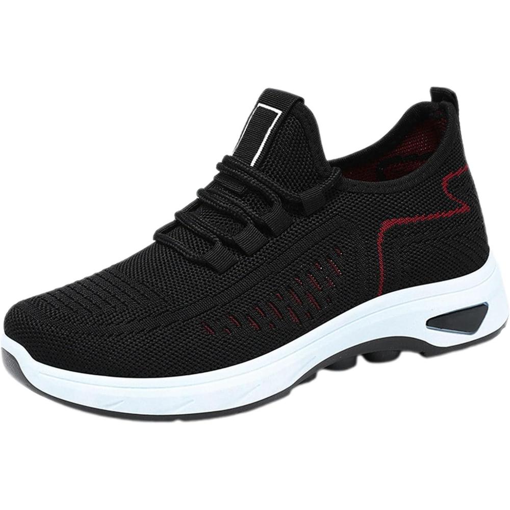 image:imageBaskets orthopdiques pour femme Coupe large Soutien de la vote plantaire En mousse mmoire de forme En maille respirante Lgres Pour la course pied le tennis Chaussures de sportNoir