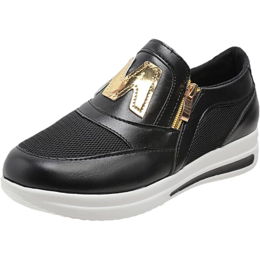 image:imageChaussures Orthopdiques Confort Orthopdique Basket Chaussures Aponvrosite Chaussure Femme Chaussure De Marche Femme Orthopdique Ete Sneakers CourseLe Noir