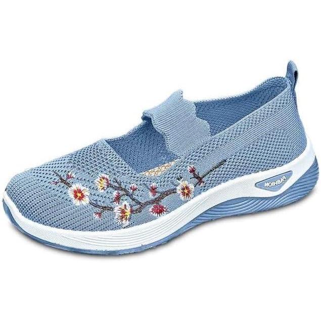 image:imageChaussures Orthopdiques pour Femme Chaussures sans Lacets Antidrapantes avec Maille pour Femme Basket de Marche Plateforme Orthopdique Lgres et Confortables Fitness Gym Outdoor012 Bleu Clair