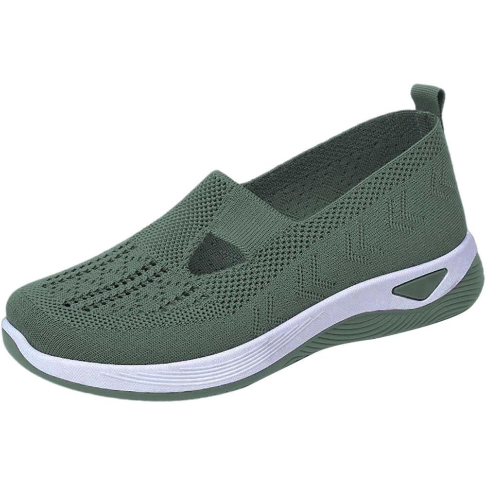 image:imageGnrique Chaussures Orthopediques Femmes Basket sans Lacet Ete Confortable Chaussure De Marche Plateforme Lgres Amortissement Accru Et Soulagement des Pieds 2025 Sneaker Pas Cher01 Green