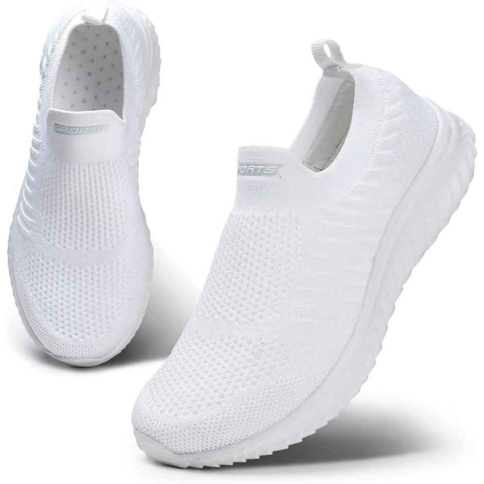 image:imageHKR Basket Femme Respirantes Chaussures de Running Marche Sport Travail Lgres Sneakers 3542EUBlanc