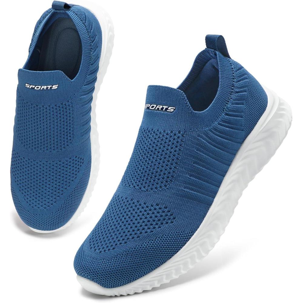 image:imageHKR Basket Femme Respirantes Chaussures de Running Marche Sport Travail Lgres Sneakers 3542EUBleu Denim