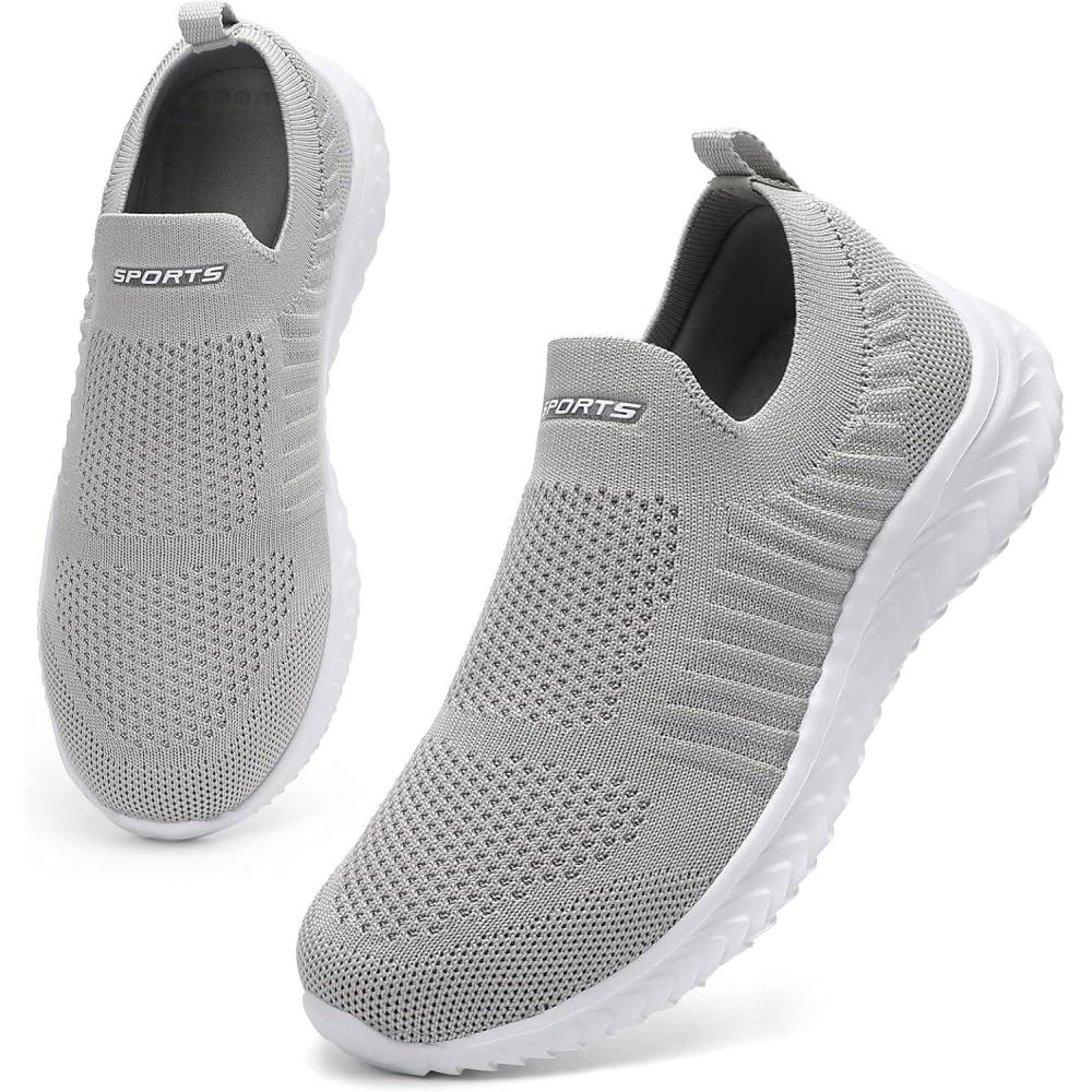 image:imageHKR Basket Femme Respirantes Chaussures de Running Marche Sport Travail Lgres Sneakers 3542EUGris Clair